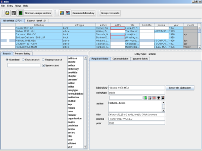 A screenshot of Bib-it version 0.1.1